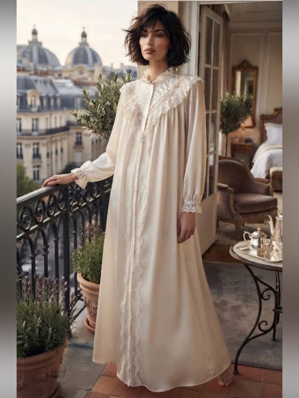 Vintage Miss Elaine full length silky soft gown